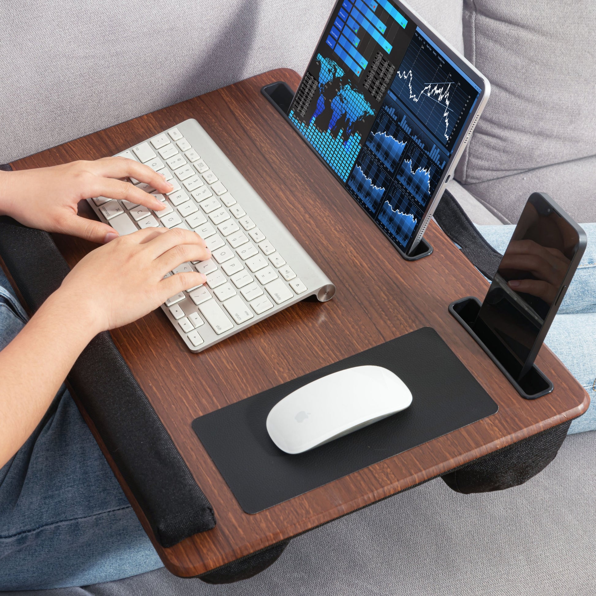 Lap Desk with Cushion Walnut interior